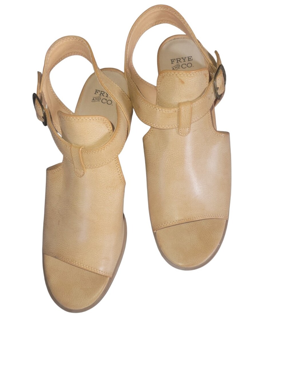 FRYE AND CO. Gaia Women's Tan/Beige Strappy Slingback Leather Open-Toe Sandals